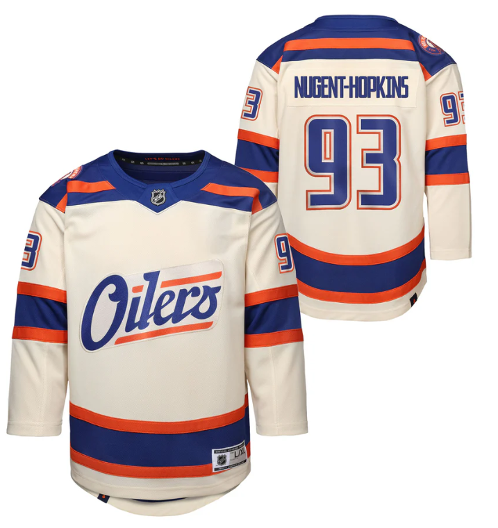 Men Edmonton Oilers #93 Nugent Hopkins white 2025 NHL jersey